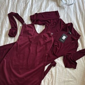Elegant Burgundy Dress